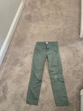 J. Crew Straight Leg Pants in Olive Green
